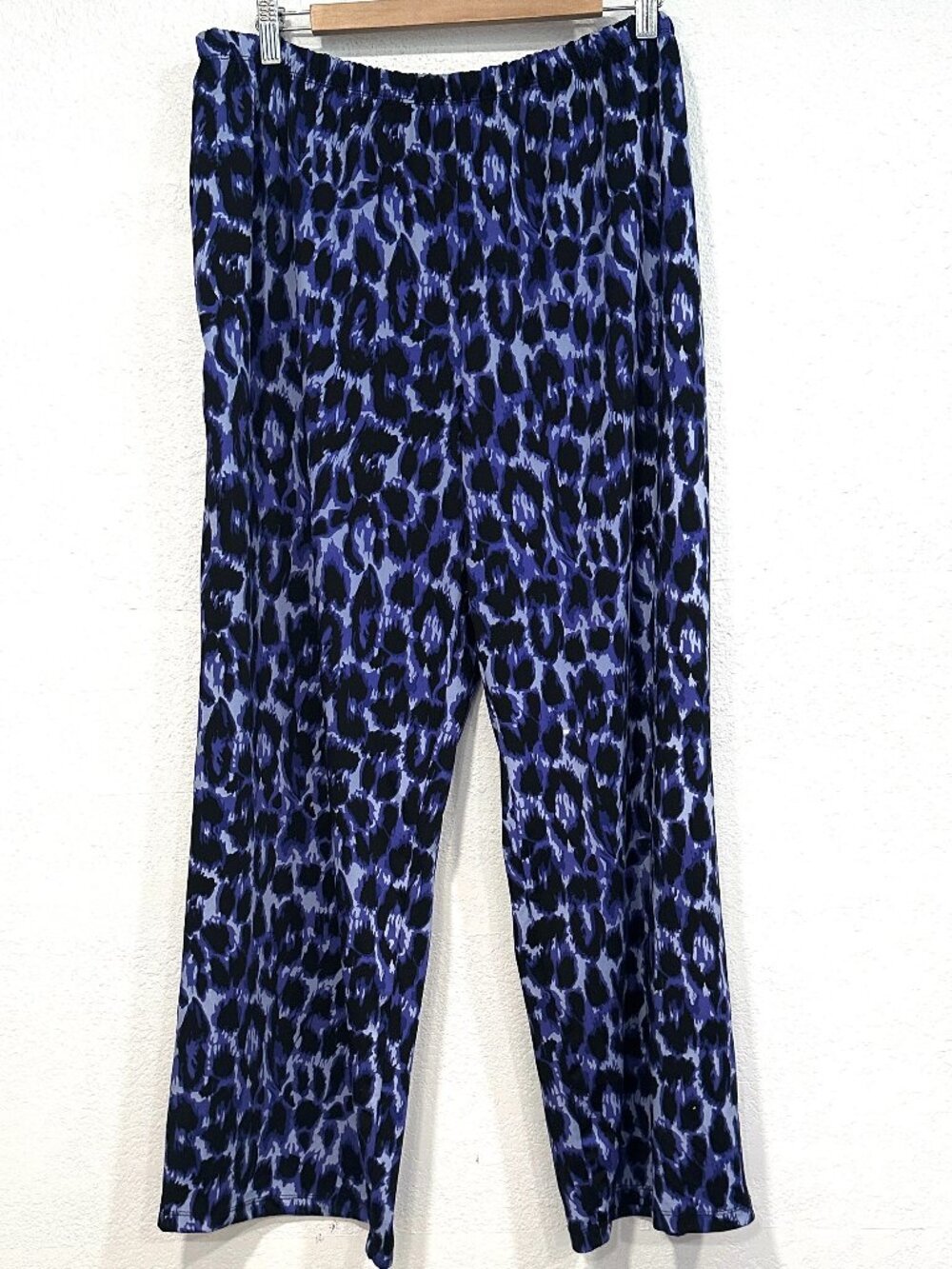 Womens Pull-On Stretch Pants Flowy MultiColor Animal Print Elastic Waist Size 2X